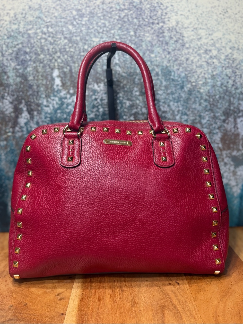 MICHAEL Michael Kors Moto Late 2010s Sandrine Studded Large Satchel